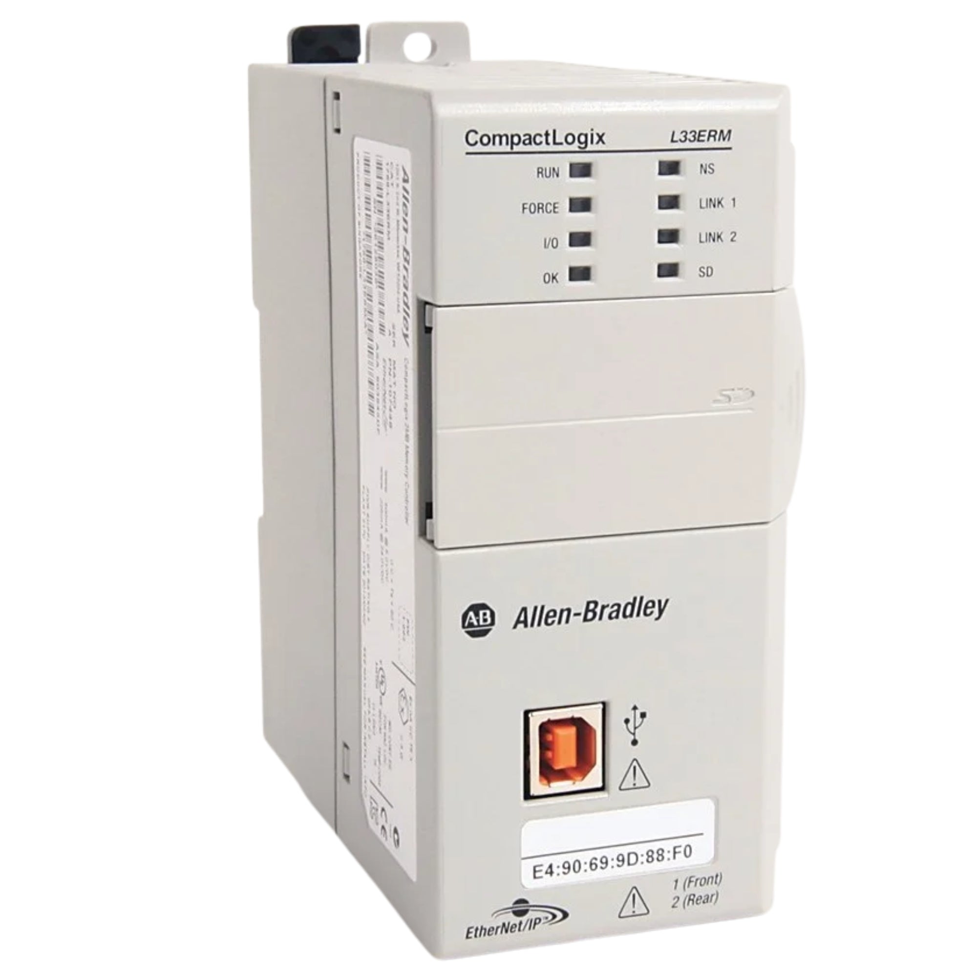 Allen Bradley 1769-L33ERM Controller, CompactLogix, 2MB Memory, Dual Ethernet port, Secure Digital, USB, 8 axis CIP Motion