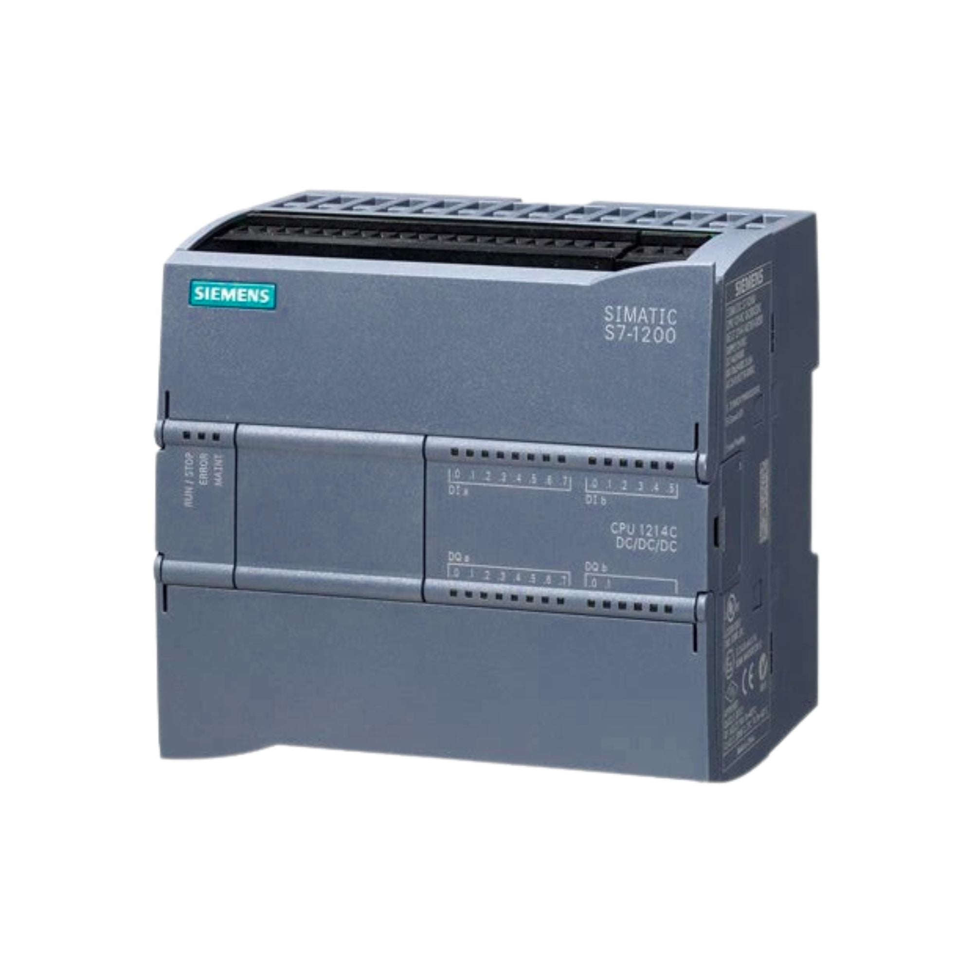 Siemens 6ES7214-1AG40-0XB0 SIMATIC S7-1200, CPU 1214C, compact CPU, DC/DC/DC, onboard I/O: 14 DI 24 V DC; 10 DO 24 V DC; 2 AI 0-10 V DC, power supply: DC 20.4-28.8 V DC, program/data memory 150 KB