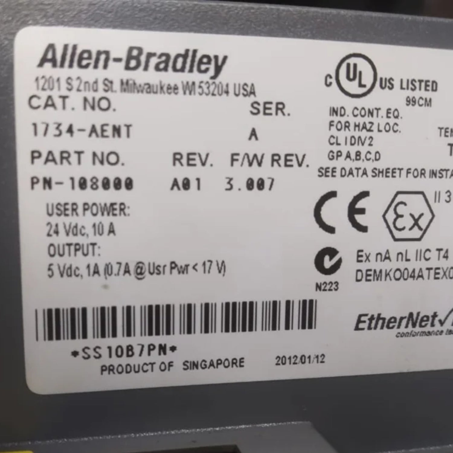 Allen Bradley 1769-PA2