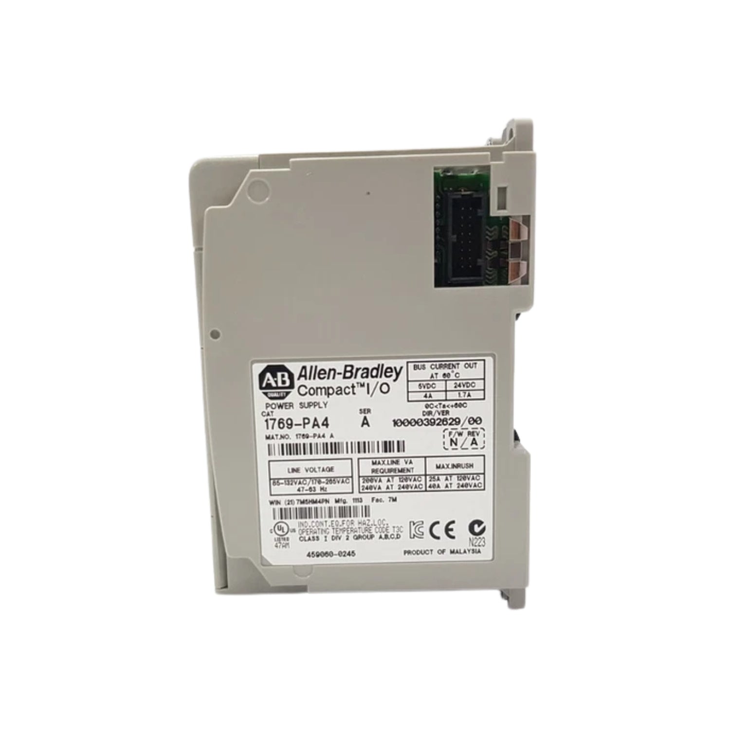 Allen Bradley 1769-PB4 Power Supply, CompactLogix, DC, 19.2 32V DC