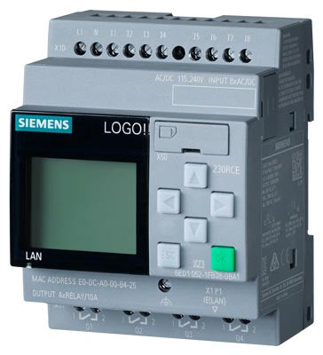 Siemens 6ED1052-1FB08-0BA1 LOGO! 230RCE,logic module, display PS/I/O: 115V/230V/relay, 8 DI/4 DQ