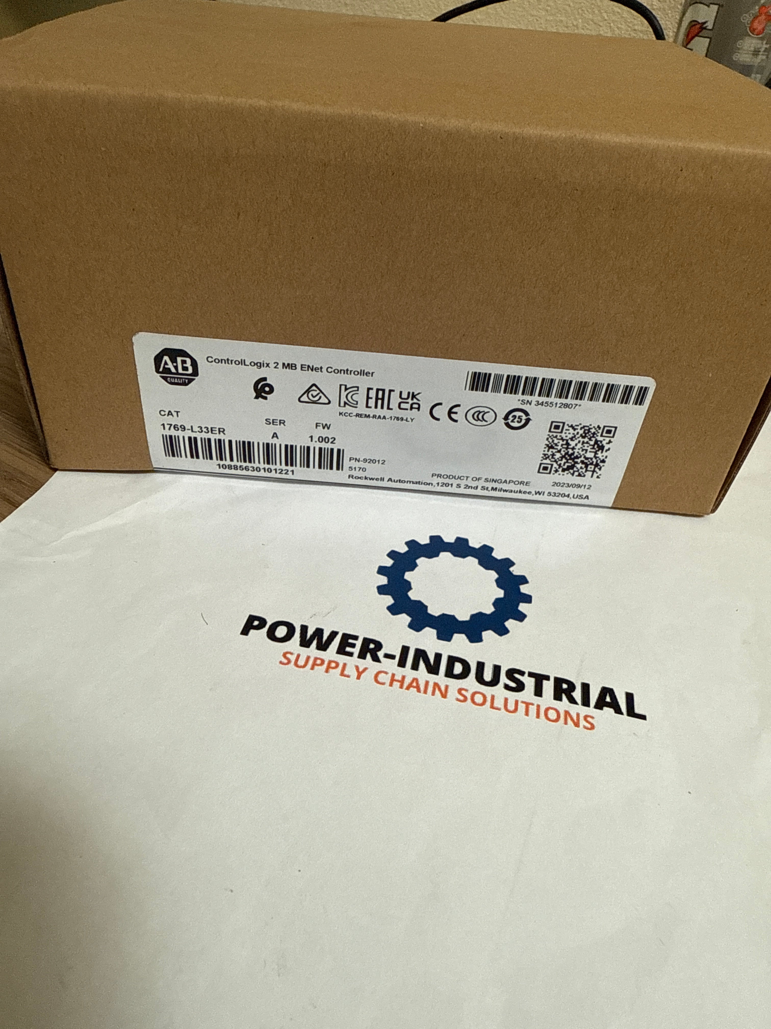 Allen Bradley 1769-L33ER Controller, CompactLogix, 2 MB Memory, Dual Ethernet Port SD Card Supported USB