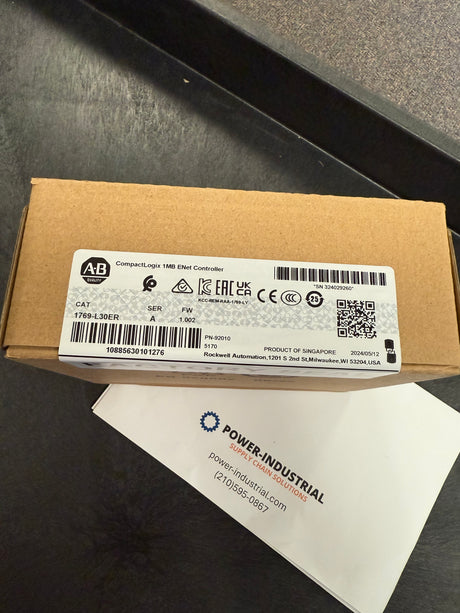 Allen Bradley 1769-L30ER Controller, CompactLogix, 1 MB Memory, Dual Ethernet Port SD Card Supported USB